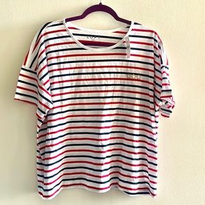 NWT LOFT Red, White, & Blue striped soft t-shirt
